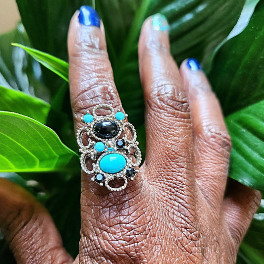 Turquoise Swirl Love Ring - Vedazzling Accessories