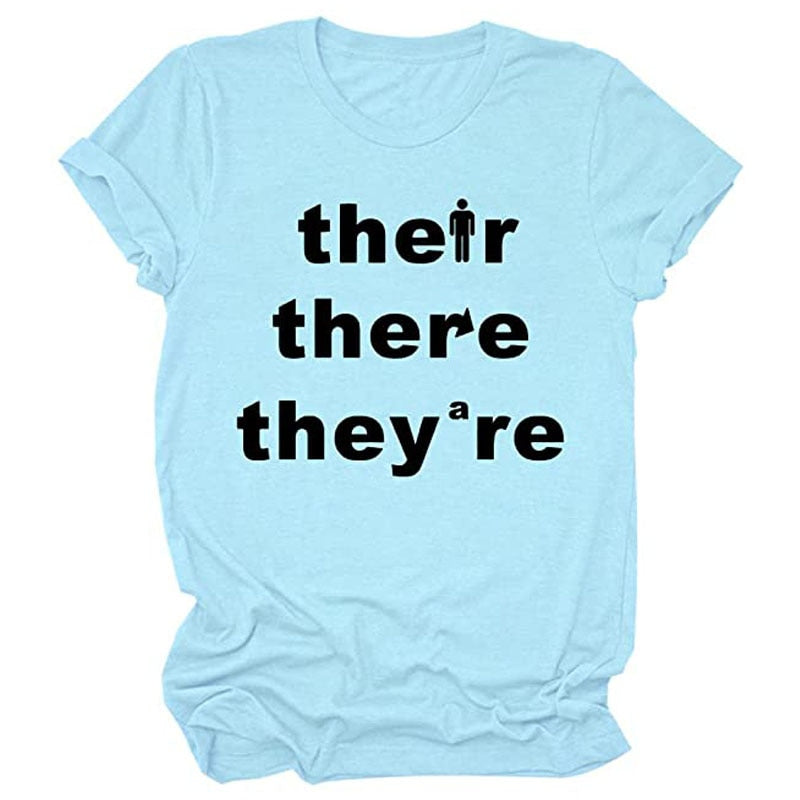 Their There They're Grammar Graphic T-Shirt