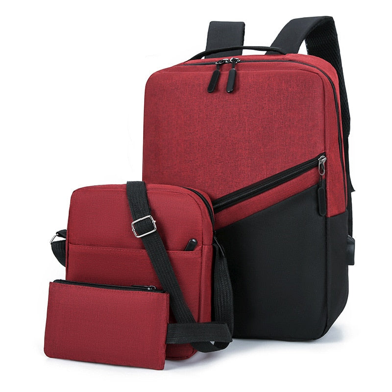 Backpack for Men Three-piece Large-capacity Laptop