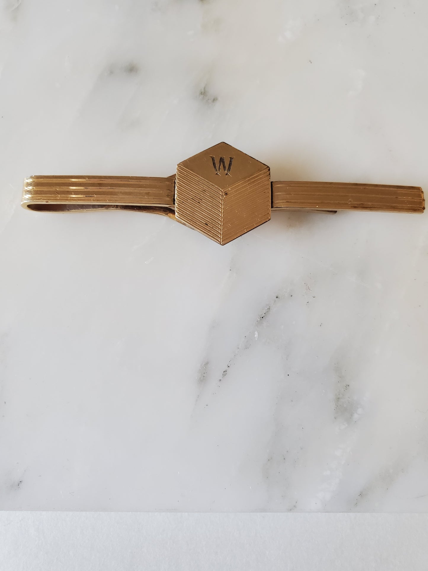 Vintage Mens W Gold Tie Clip - Vedazzling Accessories