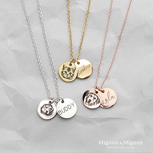 Custom Pet Gifts Cat memorial necklace Custom Pet Jewelry Dog Mom Memorial Jewelry Custom Pet Portrait - CN-AP (Silver) - Vedazzling Accessories