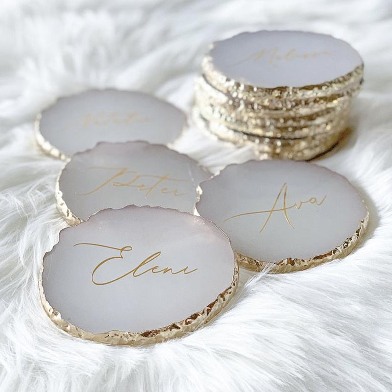 Personalized Agate Coasters Jewelry Plate Custom Plate