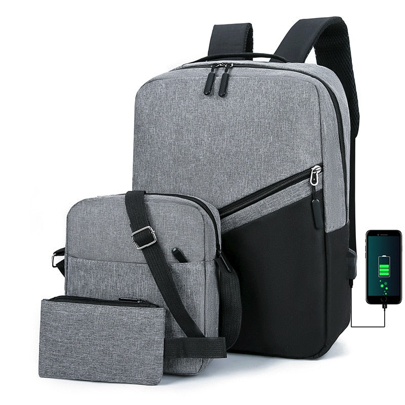 Backpack for Men Three-piece Large-capacity Laptop