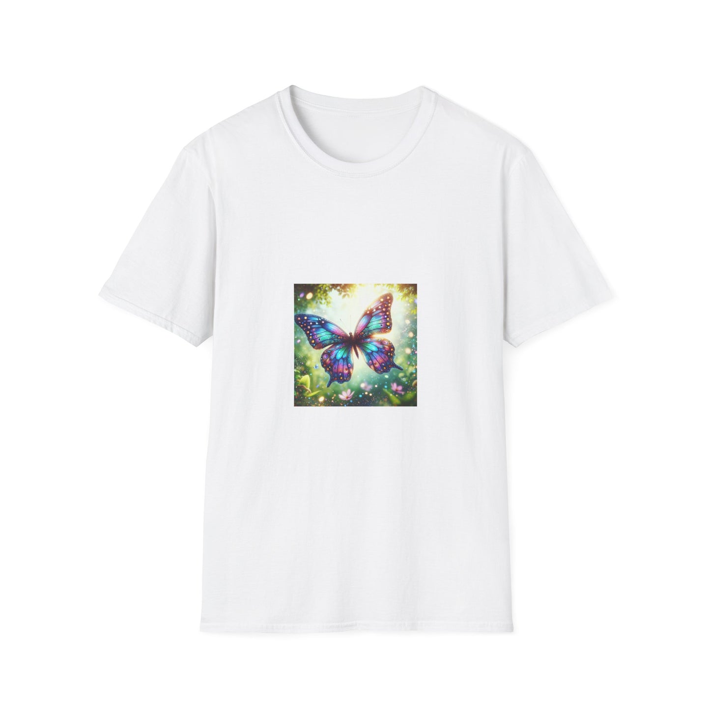 Colorful Butterfly Unisex Softstyle T-Shirt - Nature Inspired Tee for Everyday Wear