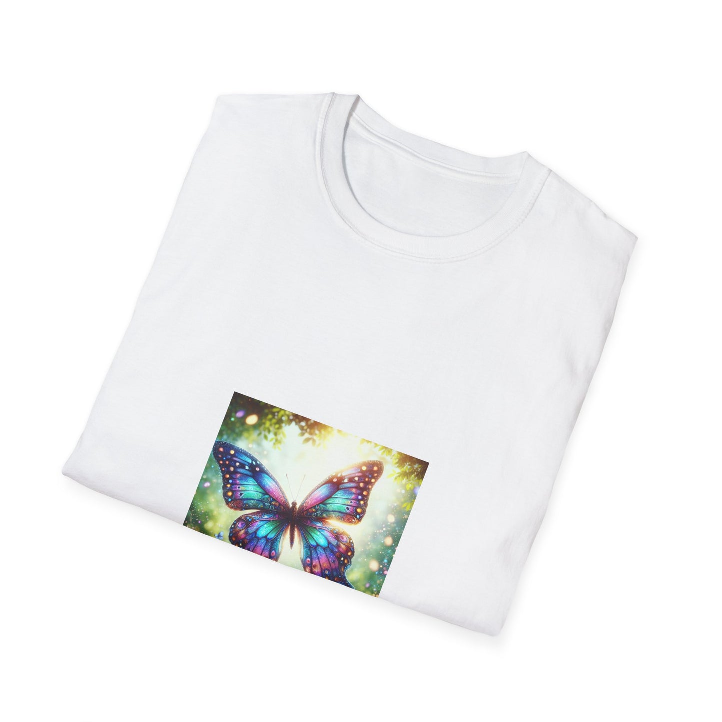 Colorful Butterfly Unisex Softstyle T-Shirt - Nature Inspired Tee for Everyday Wear