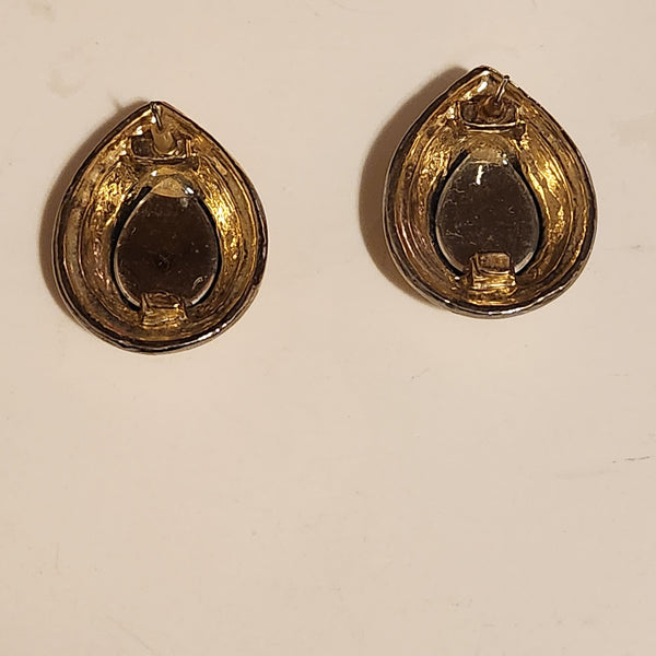 Vintage Gold Pear Earrings- Vedazzling Accessories