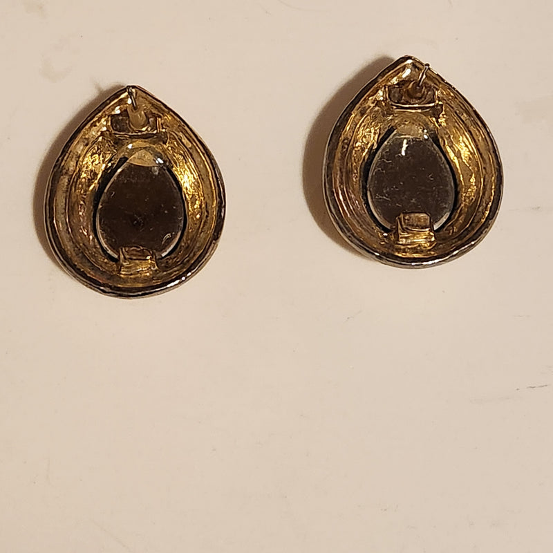 Vintage Gold Pear Earrings- Vedazzling Accessories