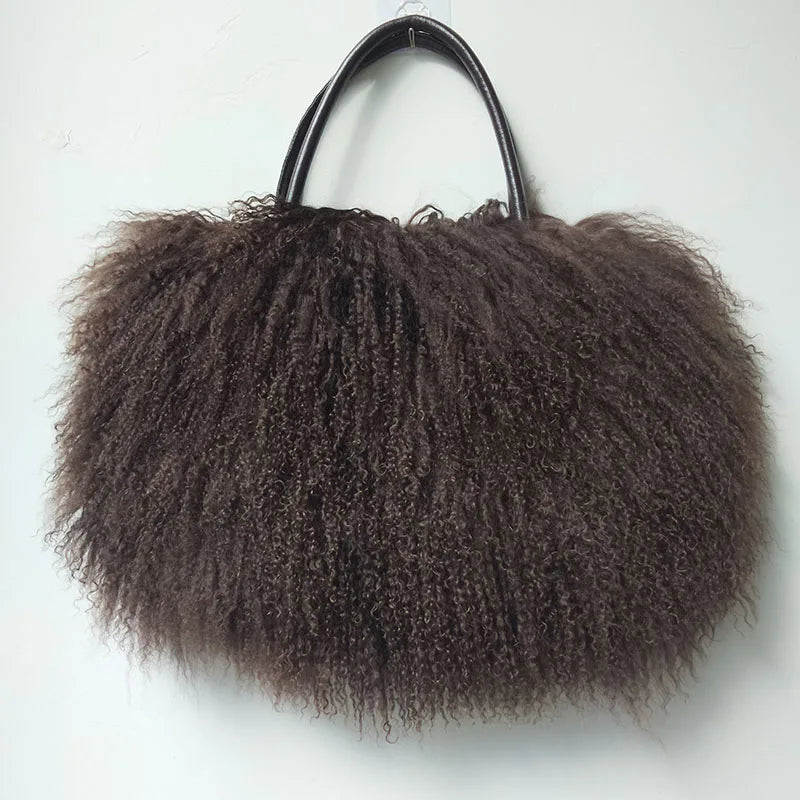 Real Mongolia Lamb Fur Handbag
