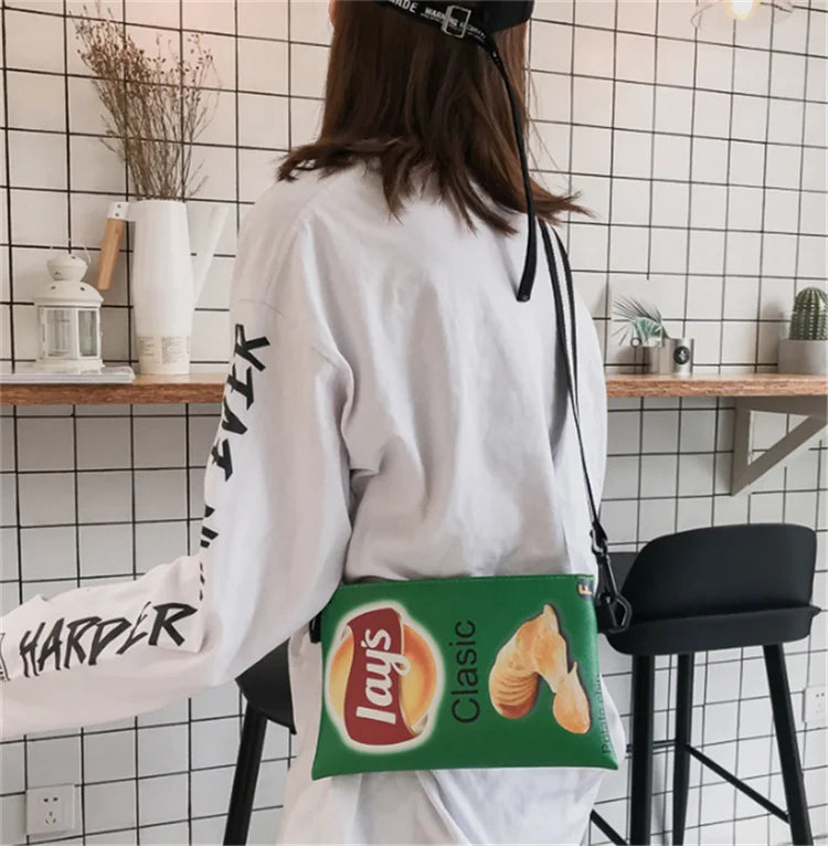 Funny Potato Chips Crossbody Handbag