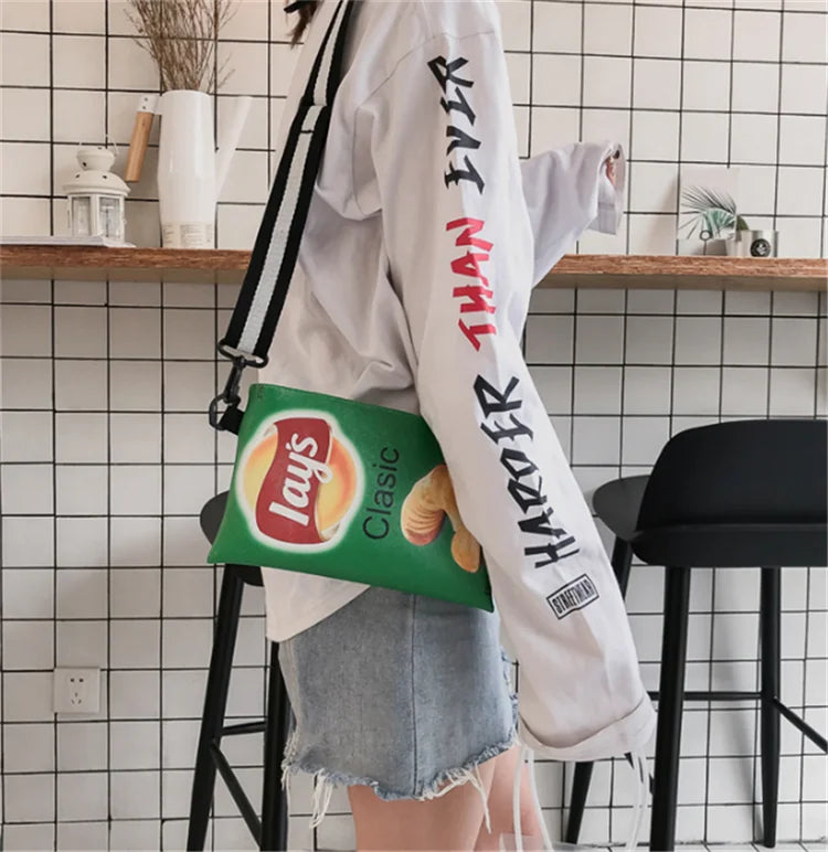 Funny Potato Chips Crossbody Handbag
