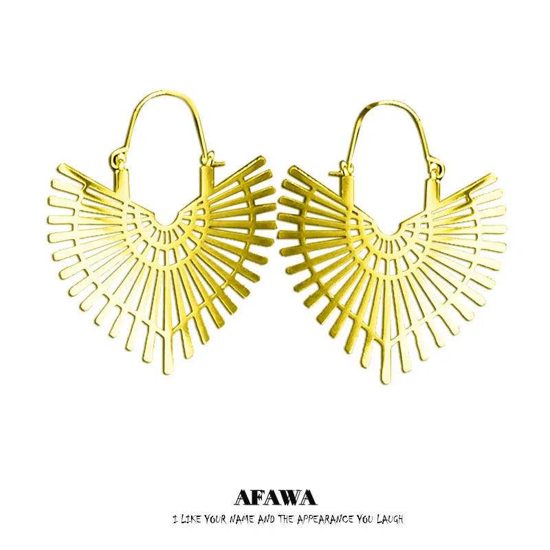 Big Bohemia Geometry Stainless Steel Round Earrings Hoop Earrings