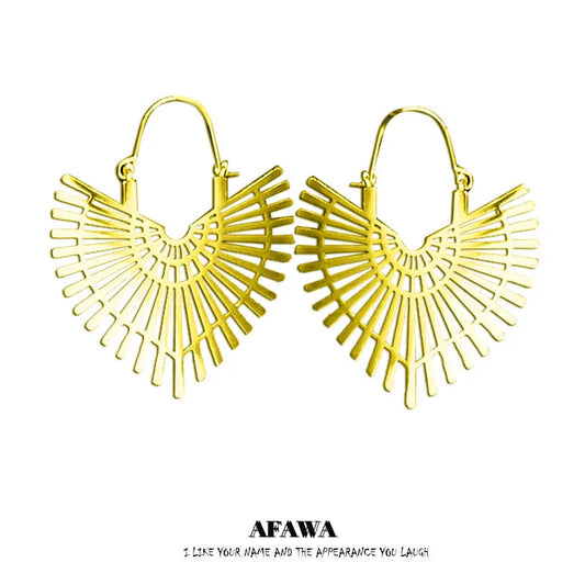 Big Bohemia Geometry Stainless Steel Round Earrings Hoop Earrings