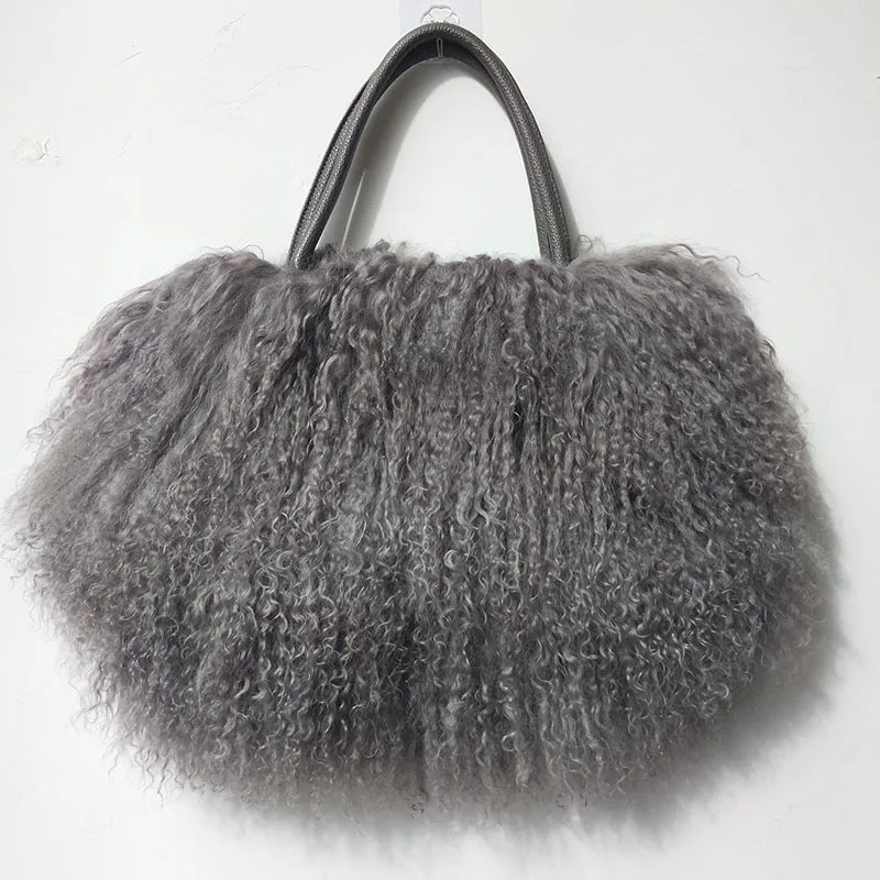 Real Mongolia Lamb Fur Handbag
