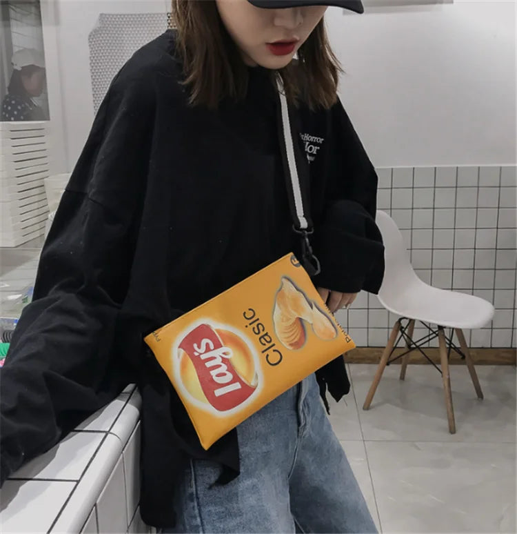 Funny Potato Chips Crossbody Handbag