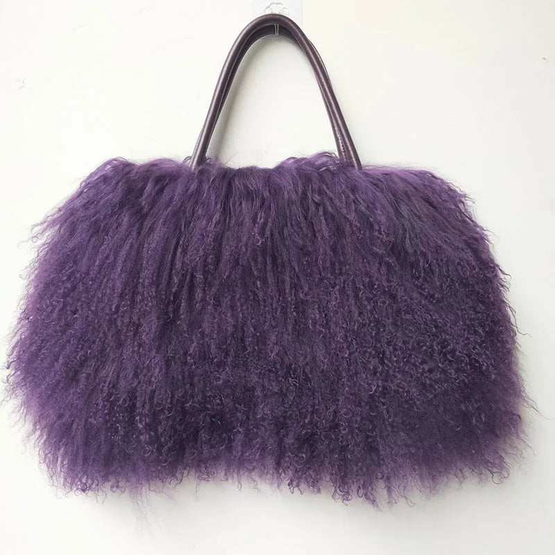 Real Mongolia Lamb Fur Handbag