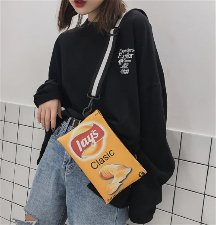 Funny Potato Chips Crossbody Handbag