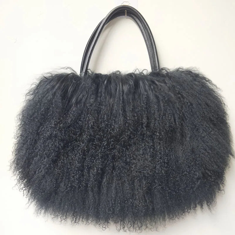 Real Mongolia Lamb Fur Handbag