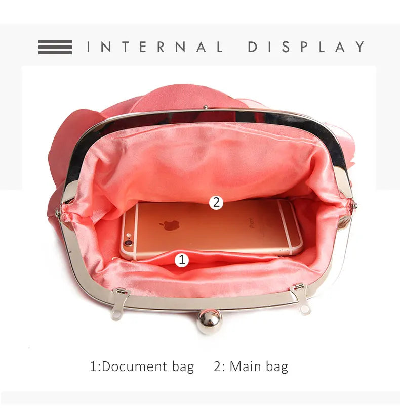 Hot Sale Evening Bag Flower Bride Small Purse Full Dress Party Handbag Wedding Wallet Women Floral Chain Lady Clutches EB034