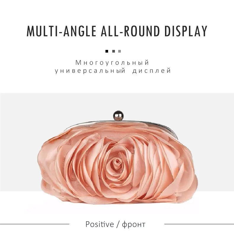 Hot Sale Evening Bag Flower Bride Small Purse Full Dress Party Handbag Wedding Wallet Women Floral Chain Lady Clutches EB034