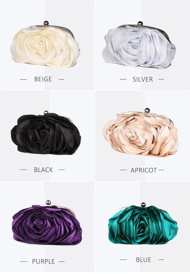Hot Sale Evening Bag Flower Bride Small Purse Full Dress Party Handbag Wedding Wallet Women Floral Chain Lady Clutches EB034