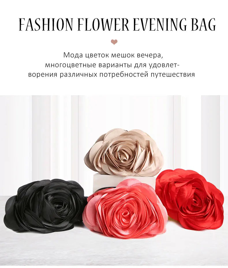 Hot Sale Evening Bag Flower Bride Small Purse Full Dress Party Handbag Wedding Wallet Women Floral Chain Lady Clutches EB034