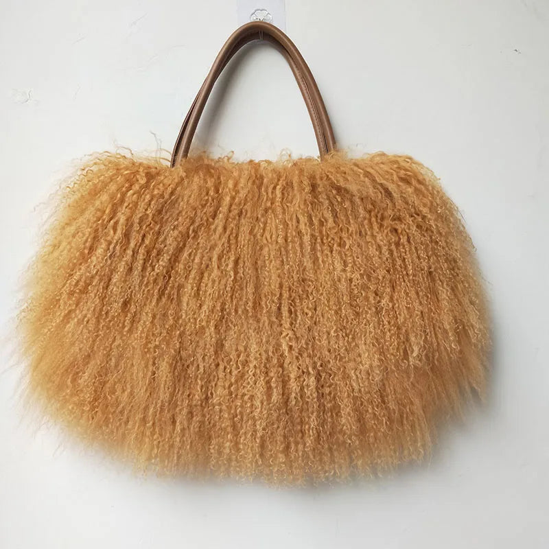Real Mongolia Lamb Fur Handbag