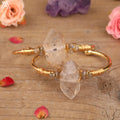 Natural Herkimer Diamonds Quartz Stick Point Cuff Bangle Bracelet