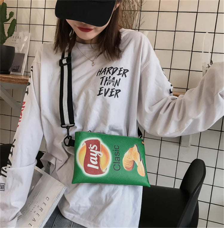Funny Potato Chips Crossbody Handbag