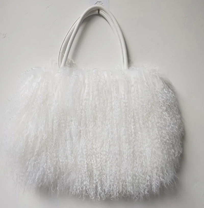 Real Mongolia Lamb Fur Handbag