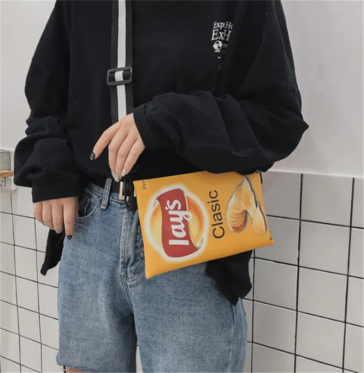 Funny Potato Chips Crossbody Handbag