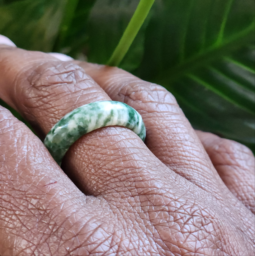 African Jade Calcite Vedazzling Ring