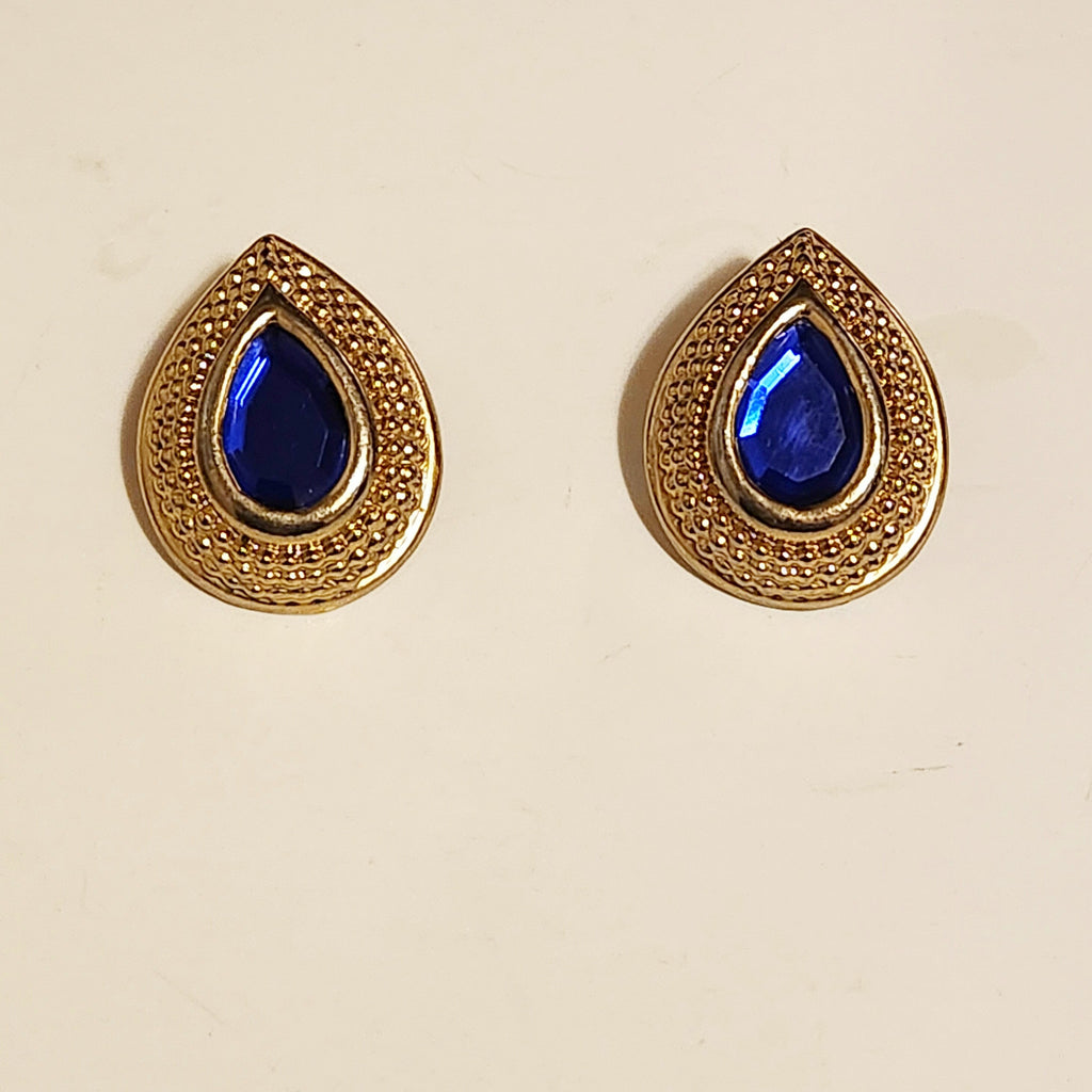 Vintage Gold Pear Earrings- Vedazzling Accessories
