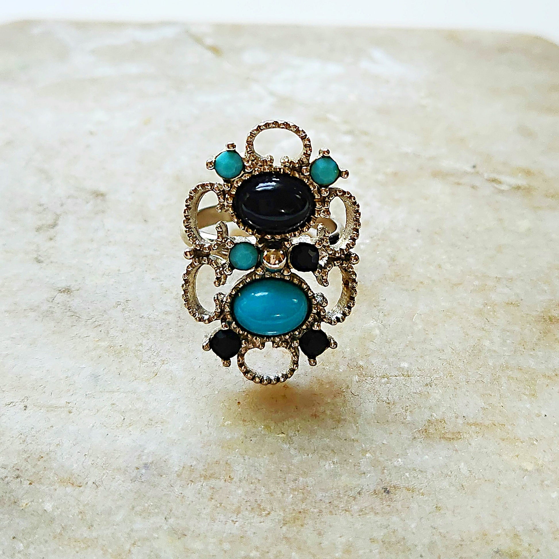 Turquoise Swirl Love Ring - Vedazzling Accessories