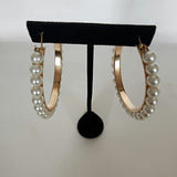 Pearl Hoop Earrings -Vedazzling Accessories
