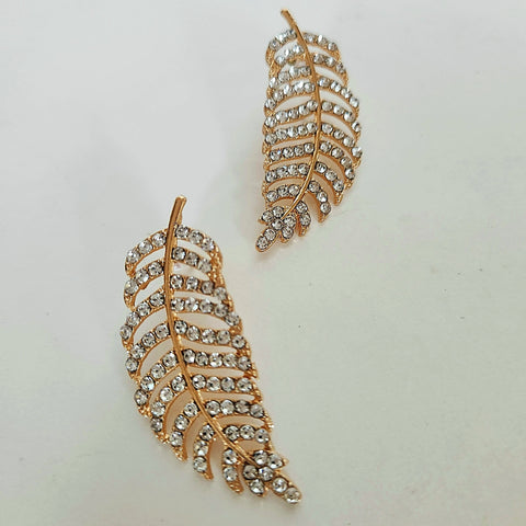 Vedazzling Leaf Earrings- Vedazzling Accessories