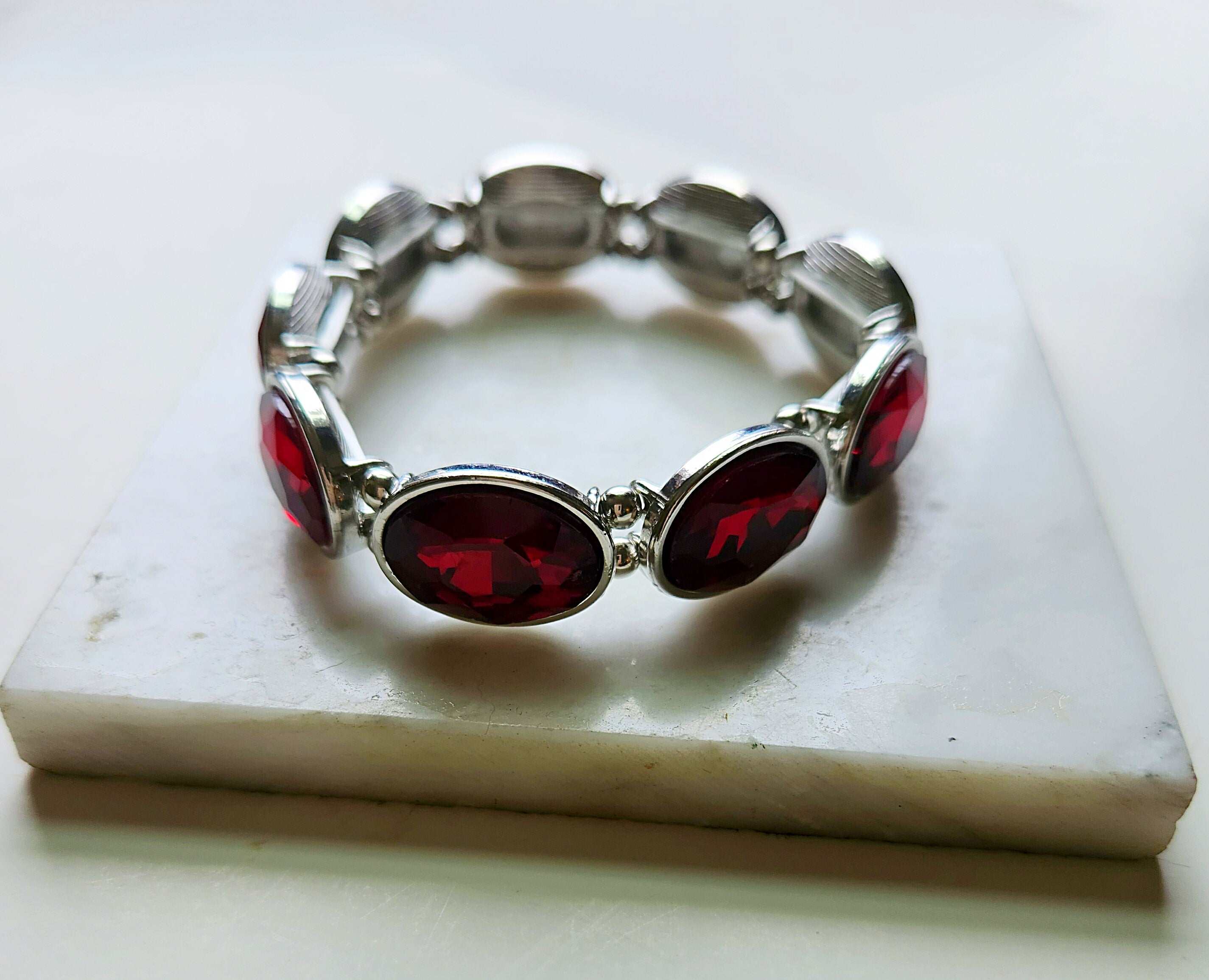 Ruby Silver Bracelet