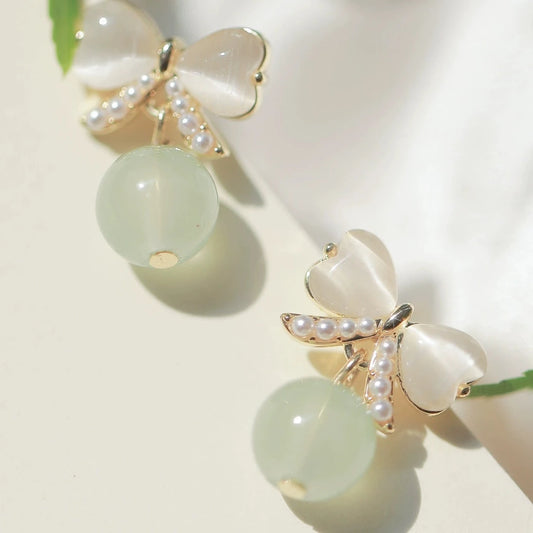 Runwu Imitation Hetian Jade Earrings