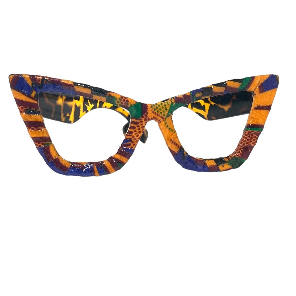 Khandie Woo Kente Xtreme Cat Eye. Non-prescription / no lens - Vedazzling Accessories