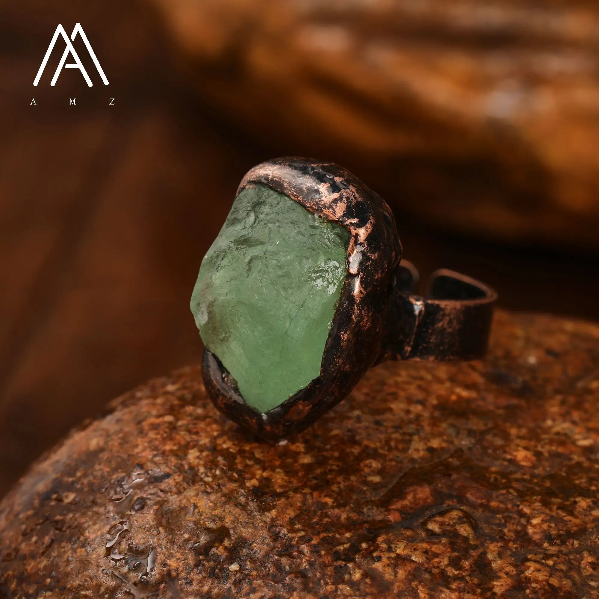 Natural Citrines Amethysts Quartz Beads Bronze Finger Rings For Women Gemstones Double Beads Open Adjustable Rings Dropship