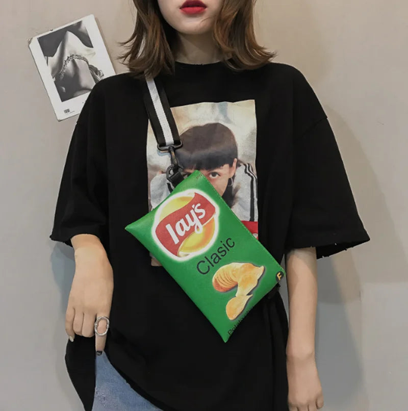 Funny Potato Chips Crossbody Handbag