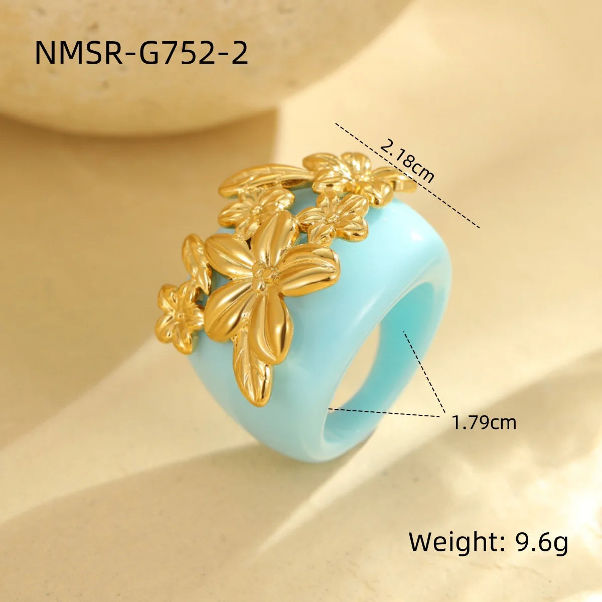 Vedazzling Resin Large Flower Ring