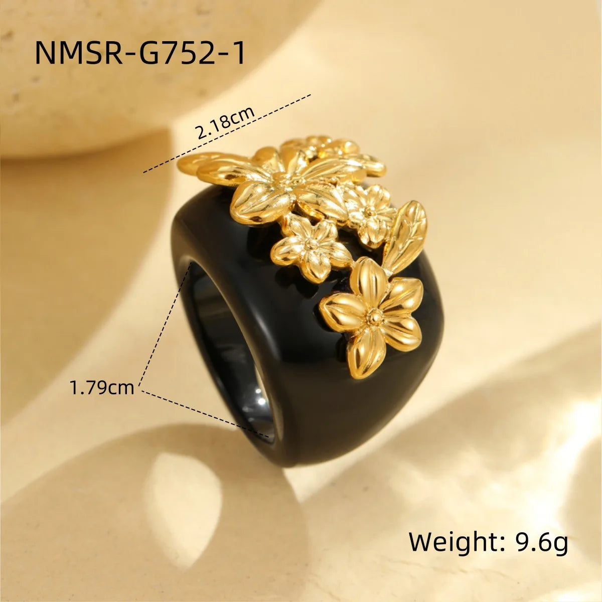 Vedazzling Resin Large Flower Ring