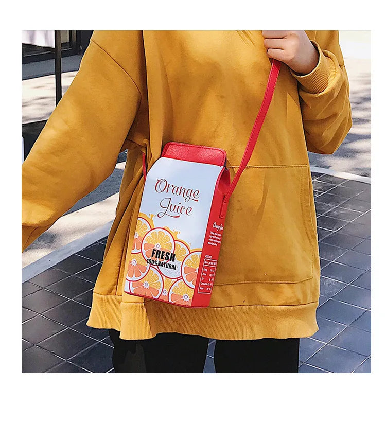 Vedazzling Milk Box Women Shoulder Bag