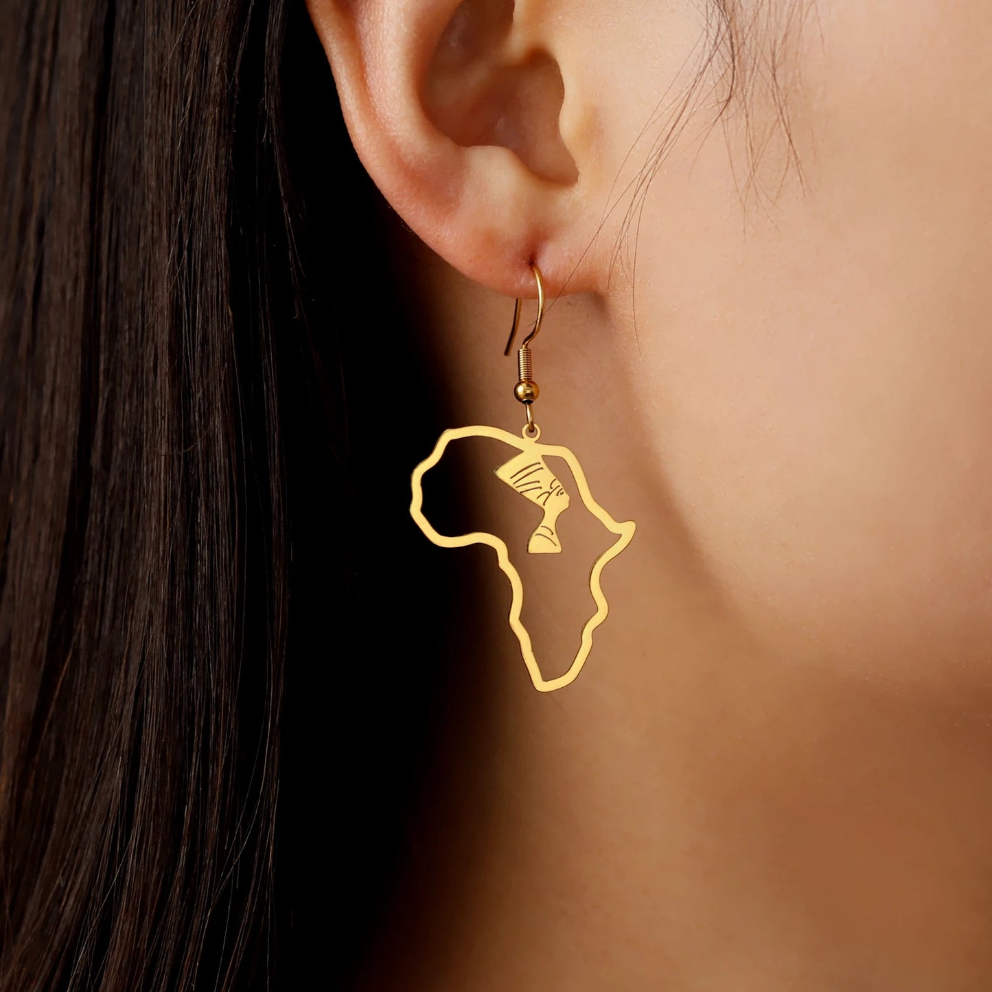 Giraffe Elephant Map Earrings Animal Africa Safari Stainless Steel Women Earrings Trendy Statement Jewelry Party Gift 2025