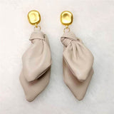 Leather Knotted Drop Earrings