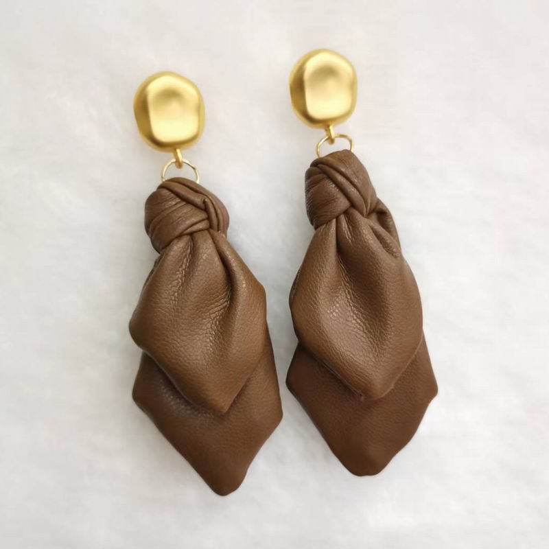 Leather Knotted Drop Earrings