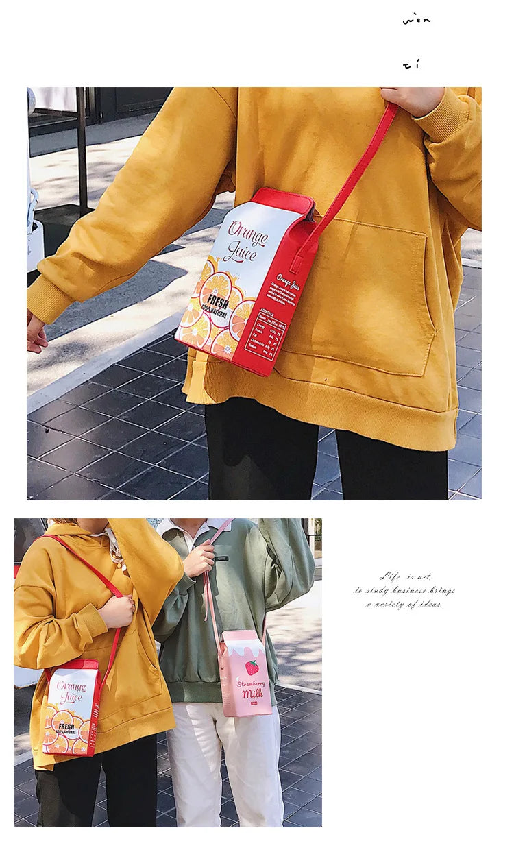 Vedazzling Milk Box Women Shoulder Bag