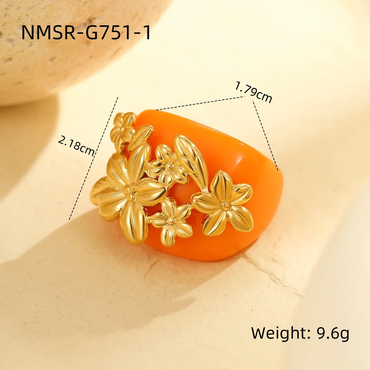 Vedazzling Resin Large Flower Ring