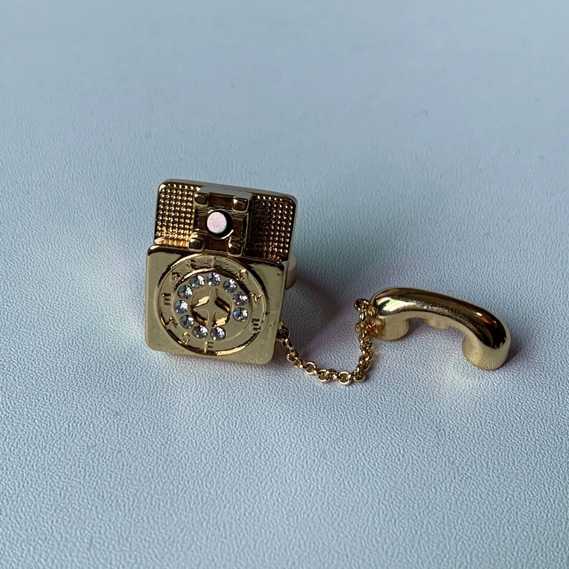 HangZhi Punk Vintage Colorful Enamel Telephone Ring Exaggerated Funny Y2K Charms Party Jewelry for Women New In