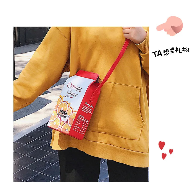 Vedazzling Milk Box Women Shoulder Bag